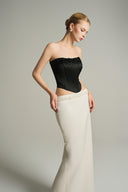 Noir Éclat Crystal Belt Silk Taffeta Column Skirt for women, from IHF STUDIO, The Viet Concept 