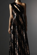 Starlinger One-Shoulder Sequin Cut-Out Floor-Length Dress for women, from SORAMAME, The Viet Concept