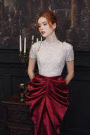 Phoebe Sequin Satin Pleated Evening Gown for women, from DANG PHONG DESIGNER, The Viet Concept