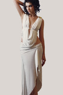 Blanche Déesse Cowl Neck Set for women, from La Vierge, The Viet Concept 