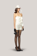  White Cameron Strapless Twisted Organza Top for women, from Das La Vie, The Viet Concept 