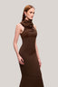 Brown Thien Di Mermaid Sleeveless Elastic Cotton Maxi Dress for women, from TINH, The Viet Concept 