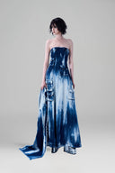 Tie-Dye Shawl Cape Strapless Tie-Dye A-line Dress for women, from GVLUX, The Viet Concept 