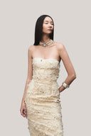 Farley Strapless Semi-Heart Neck Taffeta Midi Dress for women, from HOBB, the Viet Concept 