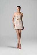 Ivory Élysée Pearl Blossom Halter Mini Dress for women, from IHF STUDIO, The Viet Concept