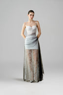 Milcah Ombre Lace Draped Evening Gown for women, from DANG PHONG DESIGNER, The Viet Concept