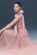 Bliss Pink Tulle Elegant Evening Gown for women, from JOSEPHINE, The Viet Concept
