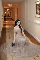 LINH PHUNG • Pom Couture Crystal Corset A-Line Tulle Gown