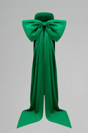 Emerald Green Silk Taffeta Bow-Back Midi Evening Gown for women, from IHF STUDIO, The Viet Concept 