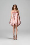 Rosalie Blush Organza Bubble Mini Dress for women, from IHF STUDIO, The Viet Concept