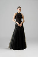 Erina Crystal Embellished Mesh Bodysuit & Maxi Skirt Set for women, from DANG PHONG DESIGNER, The Viet Concept