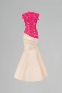 Pink Guipure Lace Mermaid Gown With Ivory Taffeta for women, from IHF ATELIER, The Viet Concept 