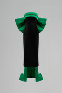 Emerald Green Silk Taffeta Bow-Back Midi Evening Gown for women, from IHF STUDIO, The Viet Concept 