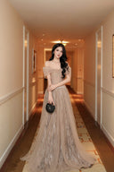 LINH PHUNG • Pom Couture Crystal Corset A-Line Tulle Gown