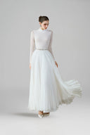 White Jolie Crystal-Back Organza Maxi Set for women, from DANG PHONG DESIGNER, The Viet Concept