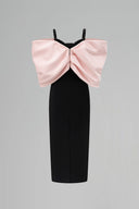 Éloria Bow Crystal Column Evening Midi Dress for women, from IHF STUDIO, The Viet Concept 