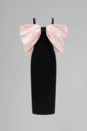 Éloria Bow Crystal Column Evening Midi Dress for women, from IHF STUDIO, The Viet Concept 