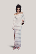 White Leia Off-Shoulder Maxi Dress for women, from La Vierge, the Viet Concept 