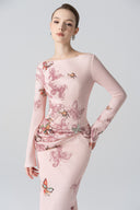 L'ALLÉE • Butterfly Veil Embellished Pencil Dress