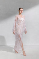 Aure Shimmer Lace Draped Dress for women, from ARTI, The Viet Concept 