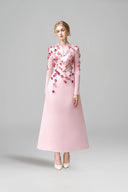 ROSEE de MATIN • Pink Bloom Orgzanza Midi Dress