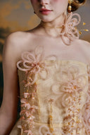 MADDY HATES ROSE • Aureline Champagne Lace & Organza Embellished Mini Dress