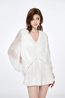 Sia V-Neck Batwing Luxury Mini Dress for women, from JOSEPHINE, The Viet Concept