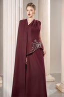 GVLUX • Rococo Drape Asymmetric Denim Column Gown