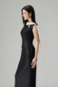 Monarch Sheath Boat Neck Taffeta Midi Dress for women, from Lam Khue, The Viet Concept 