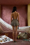 Jalyn Tawny Silk Lace Slip Maxi Dress for women, from HUELLEY HUELLEY, The Viet Concept