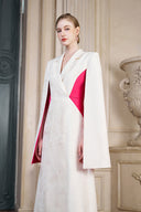 IHF ATELIER • White Rose Brocade A-Line Evening Gown