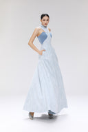 Yore Celestial Cowl Neck Flared Bodysuit Gown for women, from SORAMAME, The Viet Concept