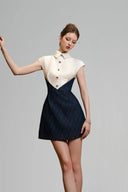 Navy Clarisse Mini Dress for women, from CALISTA, The VIet Concept 