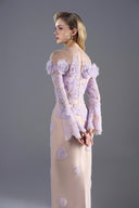 ROSEE de MATIN • I-Line Purple Rose Beaded Dress