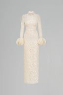 MARGÉE ATELIER • Evren Couture Lace & Organza Sleeve Evening Gown