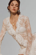 Blanche Lucia V-neck Long Selevees Mini Dress for woman, from La Vierge, the Viet Concept 
