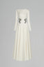 Cream Velithia A-line Boat Neck Lace Floor Length Dress for women, from Maison Des Copains, The Viet Concept 