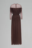 Astra Mocha Chiffon Long Evening Gown for women, from JOSEJOSEPHINE, The Viet Concept
