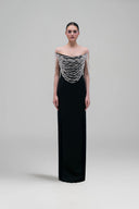 Noelle Pearl Cascade Crepe Gown for women, from 21SIX, The Viet Concept