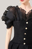 Black Mystic Sheath Square Neck Velvet Ankle Length Dress for women, from Calista, The Viet Cocnept 