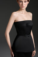 Noir Élan Strapless Peplum Top for women, from IHF STUDIO, The Viet Concept 