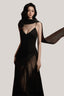 Black Eau De Mer Silk & Mesh Nightgown for women, from DORO, The Viet Concept 
