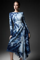 GVLUX • Élan Asymmetrical Enzyme-Washed Denim Gown