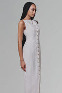 White Sleeveless Linen Dress for women, from Keira Tong, The Viet Concept 