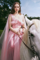Juliette Ruffle Trim Mesh A-Line Evening Gown for women, from LINH PHUNG, The Viet Concept