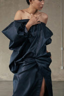 Hac Vi Asymmetric Sculptural Black Dress for women, from DAS LA VIE, The Viet Concept 