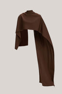 Cream Da Asymmetric High Neck Cotton Cape for women, from TINH, The Viet Concept 