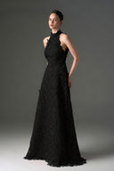 IHF STUDIO • Scarlet Floral Lace Halter A-Line Evening Gown