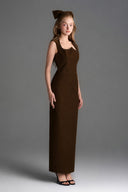 IHF STUDIO • Amara Lyon Velvet Crystal Midi Column Dress