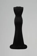 Noir Étoile Draped Shimmer Jersey Trumpet Gown for women, from IHF STUDIO, The Viet Concept 